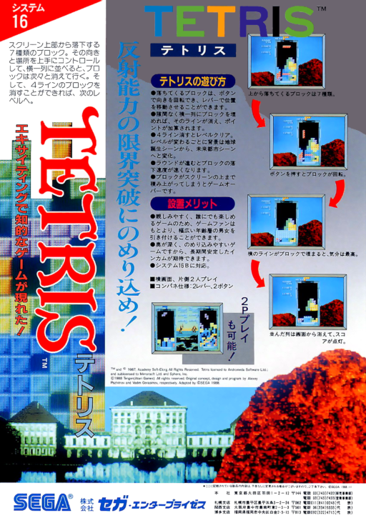 Tetris (cocktail set 2) Arcade Game Cover